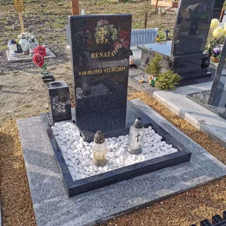 Sosnowiec - Nagrobek Urnowy - Impala + chodnik granit płomieniowany